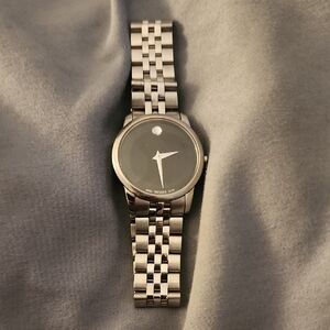 Movado Stainless Steel Minimalist Watch with Sleek Design